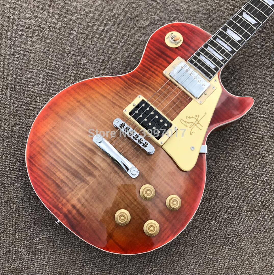 

Custom 1959 R9 VOS Cherry SunBurst Red Edge Jimmy Page No. 1 Electric Guitar Tiger Flame Maple Top, Little Pin Tone Pro Bridge, Tulip Tuners