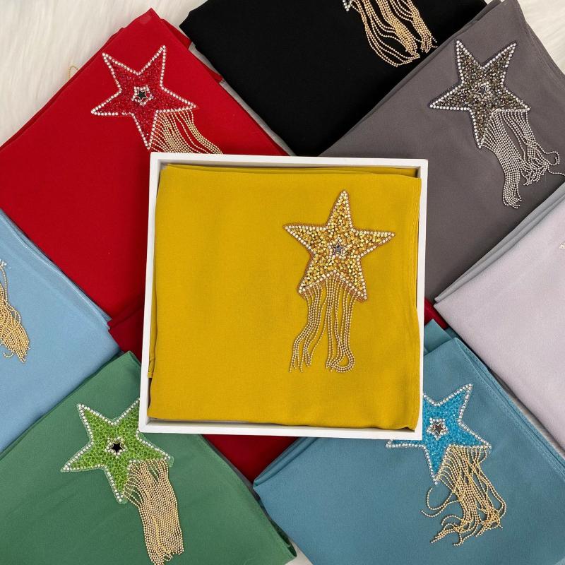 

Summer 2020 Meteor Diamonds Chiffon long scarf Shawl Muslim Hijabs Women's solid color Turban Malaysian Headscarf Foulard