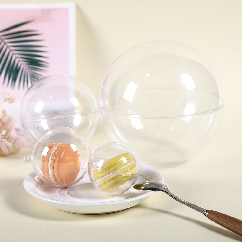 

30pcs Wedding Christmas Tree Ball Ornament Decor Exquisite Transparent Clear Plastic Bauble Hanging Hollow Ball Candy Box