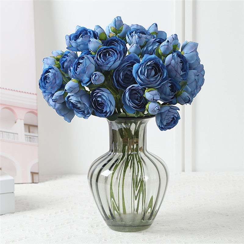 

Artificial Perfume Roses fake Flowers Silk Flores Artificiales for Home Party Wedding Decoration Pink White Blue Red 4 Colors