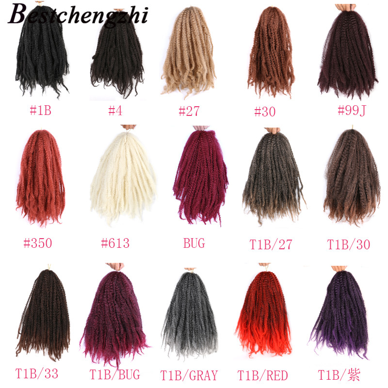 

18 Inch Kinky Twist Synthetic Hair Extensions For Black Women 100g/pc Afro Kinky Bulk Black/Brown Crochet Braiding Twist Hair Bundles, T30