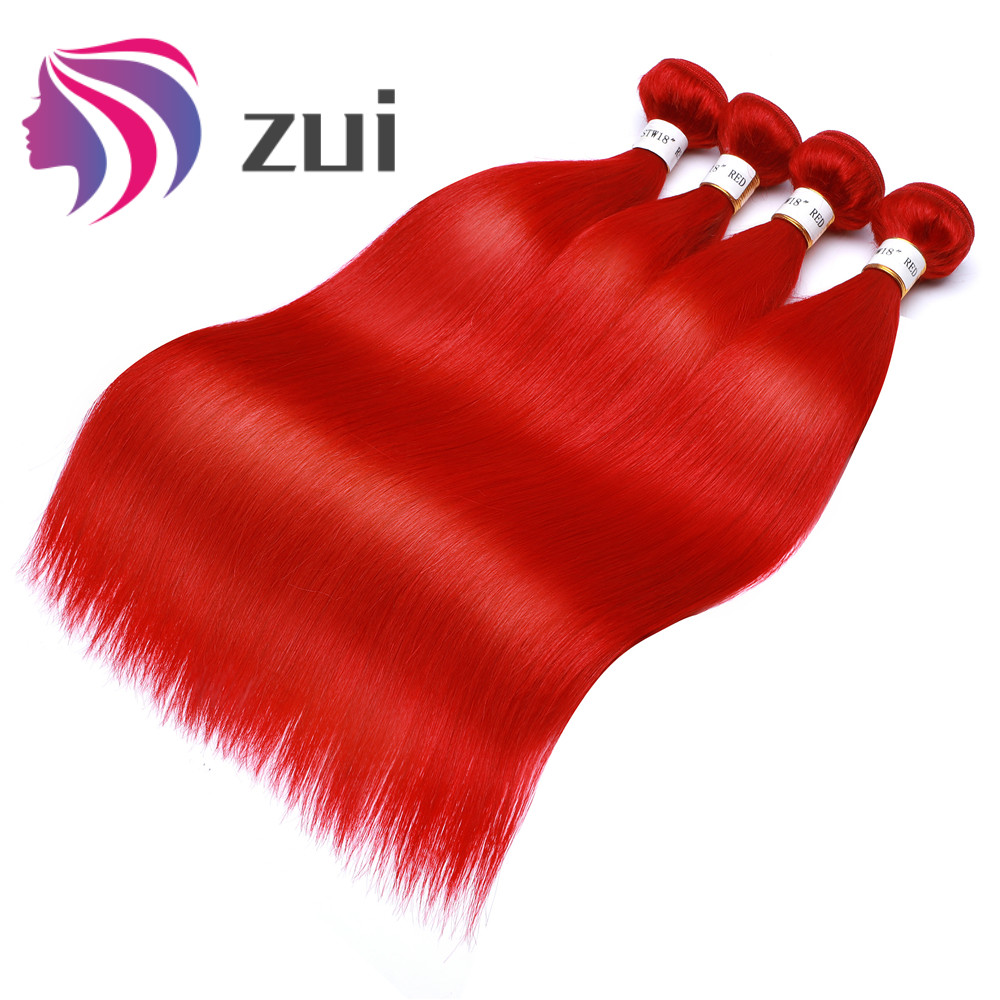 

Brazilian Straight Hair Bundles Human Straight Hair 3 Bundles 8-30 Inches Red Color 100% Real Human Hair