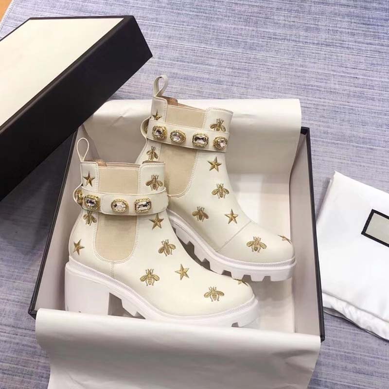 

Hot Sale-Designer's Women's Shoes High-heeled women's boots with metal buckles Leather fashion boots, Black