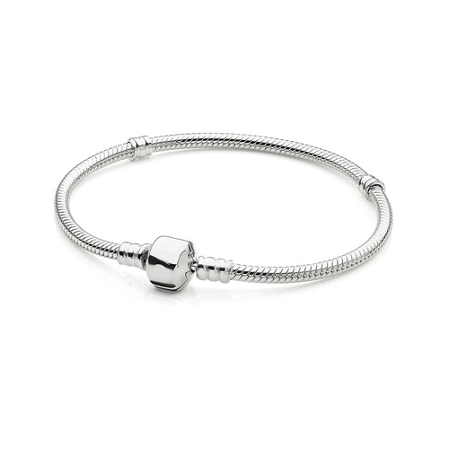 

NEW 100% 925 Sterling Silver Classic head bracelet Clear CZ Charm Bead fit pendant DIY Bracelets The factory wholesale 5