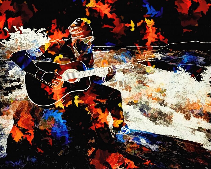 

Oil Painting On Canvas Wall Art Canvas Large Pictures Home Decor "The man who is playing the guitar" 190928