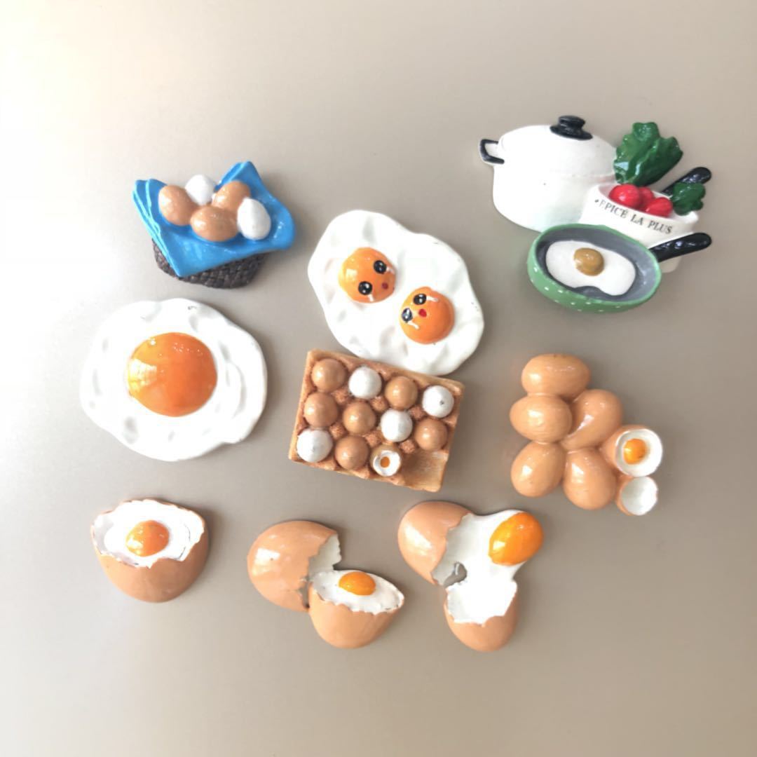 

Creative Fridge Magnets Simulation Cute Egg Poached Eggs 3d Fridge Sticker Resin Craft Fefrigerator Stickers for Home Decoration