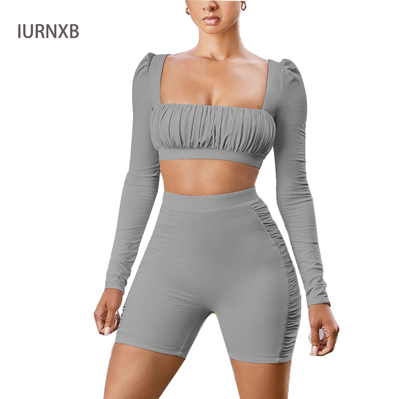 

Women Gym Tracksuit Suit Long Sleeve Top Leggings Short Yoga Clothing Yoga Set, Short sleeve suit1