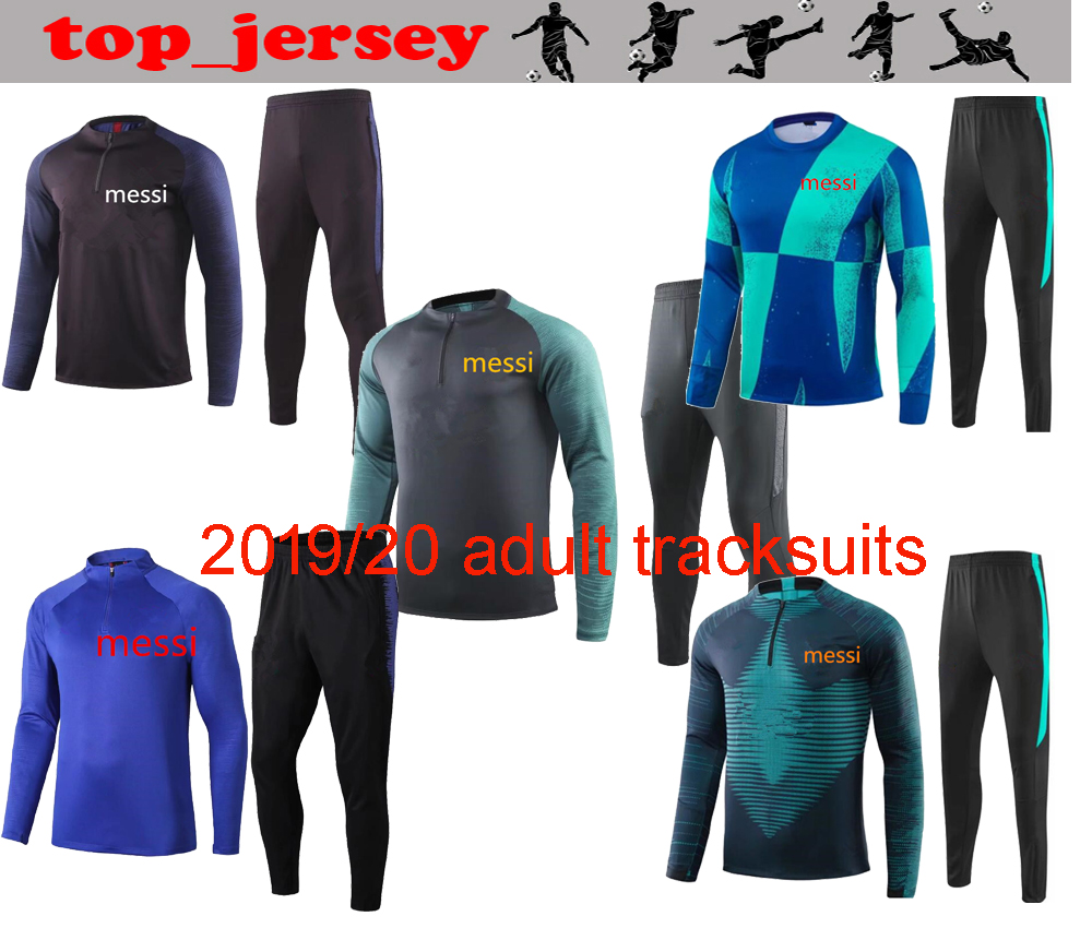 

Size -2XL New Messi Suarez football tracksuits jacket 19 20 full Football tights Training suit jacket sets 2020 Barcelonas sweater, As picture