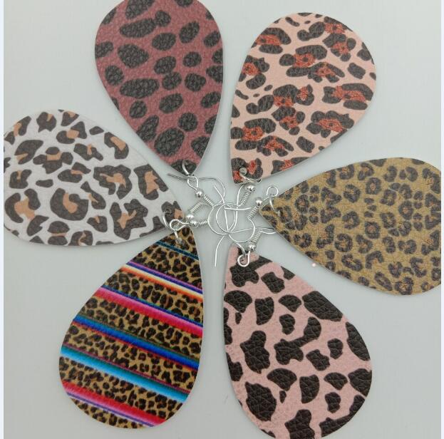 

New cute style PU oval leather fashion pendant earrings for women, Silver