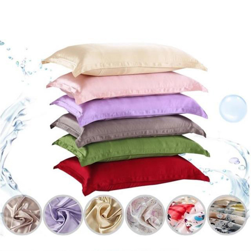 

1pc Pure Emulation Silk Satin Pillowcase Single Pillow Cover Multicolor 48*74cm Pillow Case, As