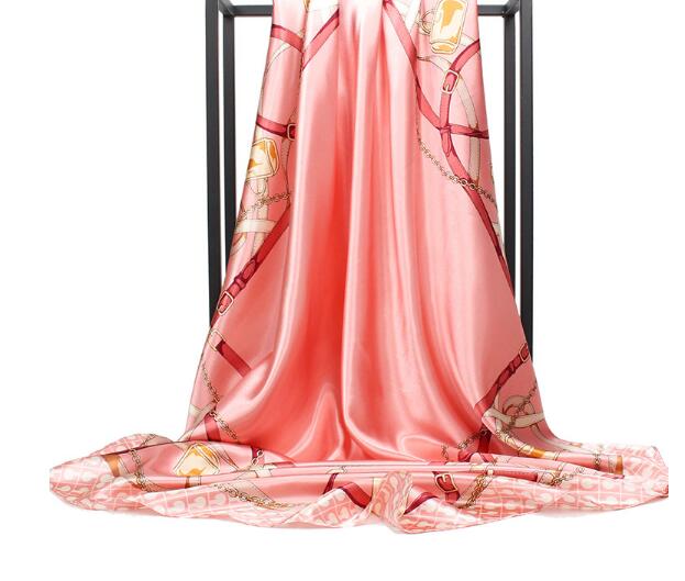 

2019 silk scarves European and American chain 90cm printed large square high-quality hangzhou silk scarf gift