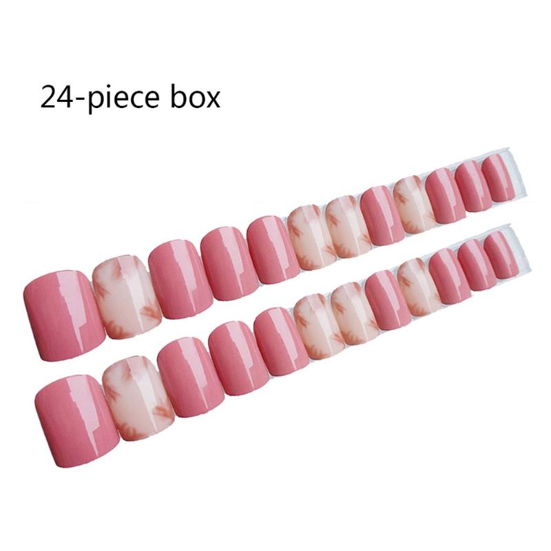 

Solid Pure Color Heart Fake Nail Art Decoration Fashionable Design Full Cover False Nails Tips with Glue Sticker