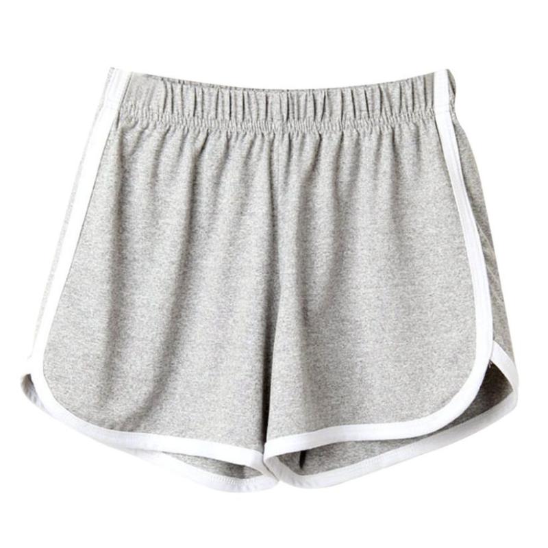 

Gray Women Lady Summer Sport Shorts Beach Short Pants Running Knee Length womens Pants Elastic Waist Clothing AU0803