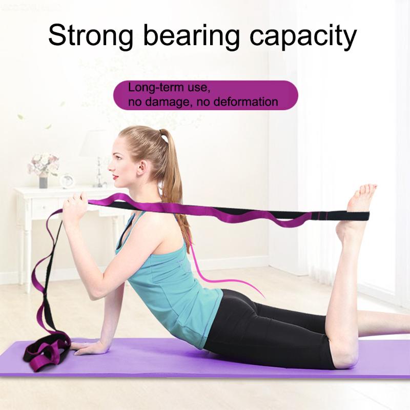 

Multifunctional Yoga Stretch Strap Exercise Band with12 Loops Adjustable for Stretching Rehabilitation Training Leg Flexibility, Red