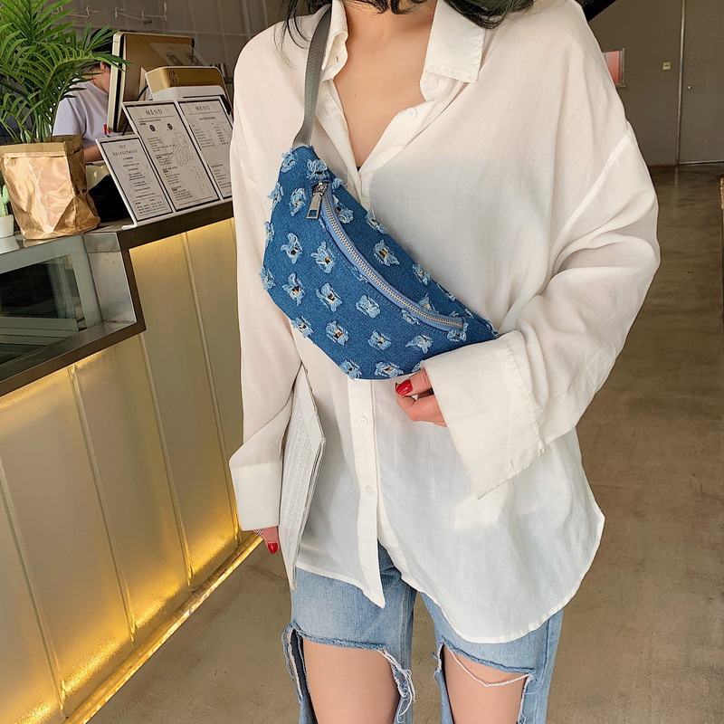 

2020 new women's diagonal cross-body bag Korean casual ladies' chest bag, Blue