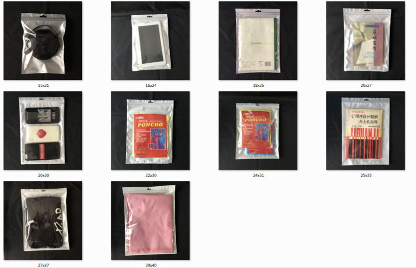 

Multiple sizes Pearlized film Clear Resealable Valve Zipper Plastic Retail Packaging Packing Bag Zip Lock Mylar Bag Ziplock Package Pouches