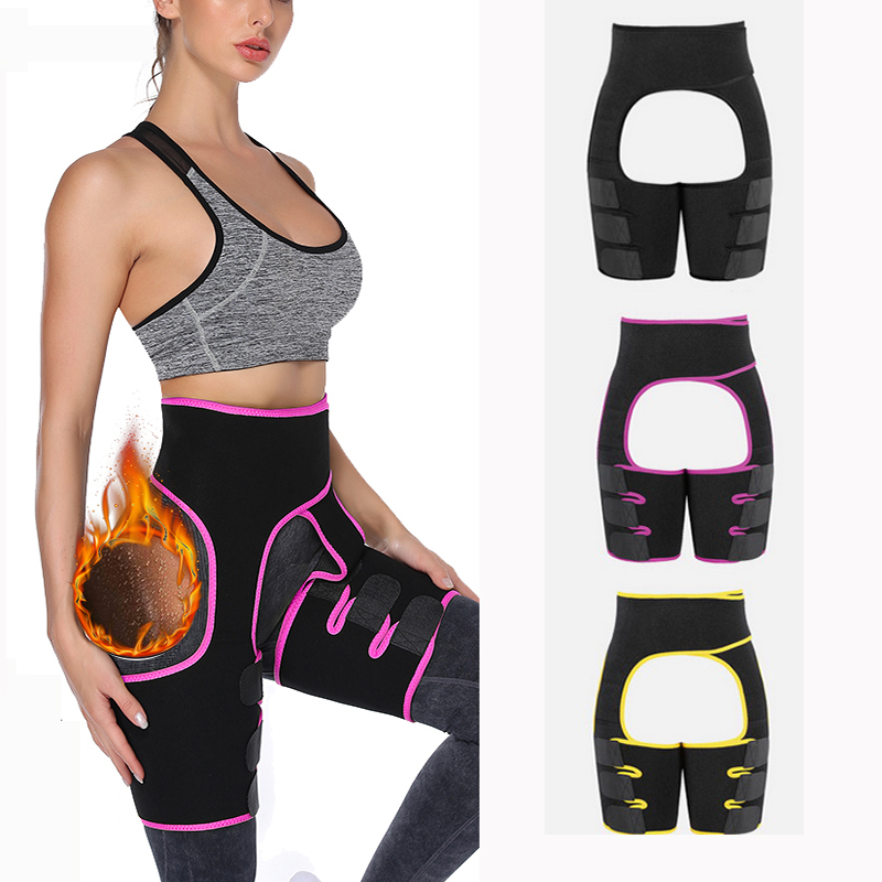 

NUONEKO Women Neoprene Slim Yoga Belt Thigh Trimmer Leg Shapers Push Up Waist Trainer Support Heat Compress Slimming Belt YG04, Yellow