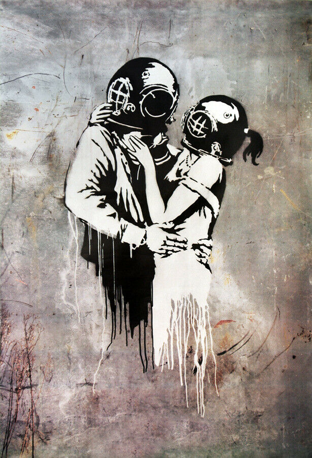 

BANKSY STREET ART Think Tank lovers Home Decor Handpainted &HD Print Oil Painting On Canvas Wall Art Canvas Pictures 191117