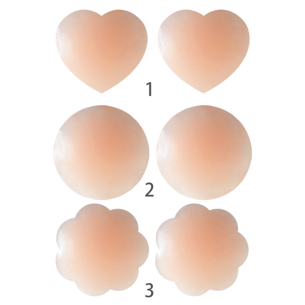 

3 Styles Women Reusable Invisible Adhesive Silicone Breast Chest Sticker Nipple Cover Bra Pasties Pad Petal Mat Stickers Accessories M599, Flower