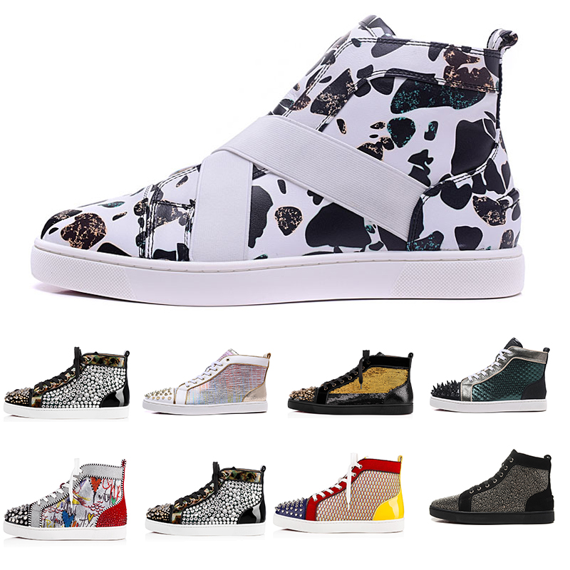 

Red Bottom Ace Sneaker Spikes 2 for Man Woman Orlato Louiss Orlato Mens Flat Junior Spikes Orlato Ac Lous Spikes 2 Ace High Cut Casual Shoes, Black