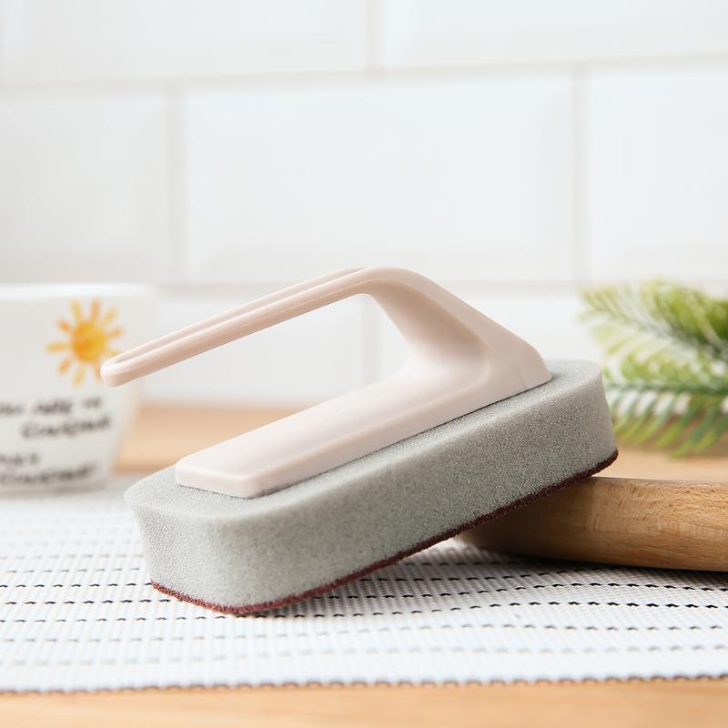 

Magic Sponge Eraser Cleaning for Kitchen Ceramic Strong Decontamination Bath Sponge Brush Pot Cleaning Brush with Handle