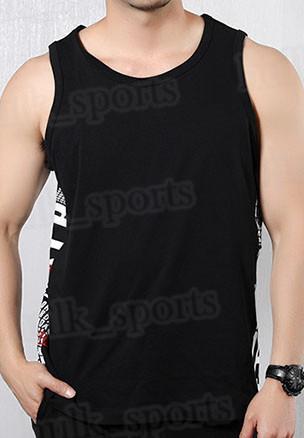 

45145 Summer sleeveless sports and fitness vests men loose T shirt cotton running vest trend clothing bottom outsidse wear comfortable 50, Daguanlan