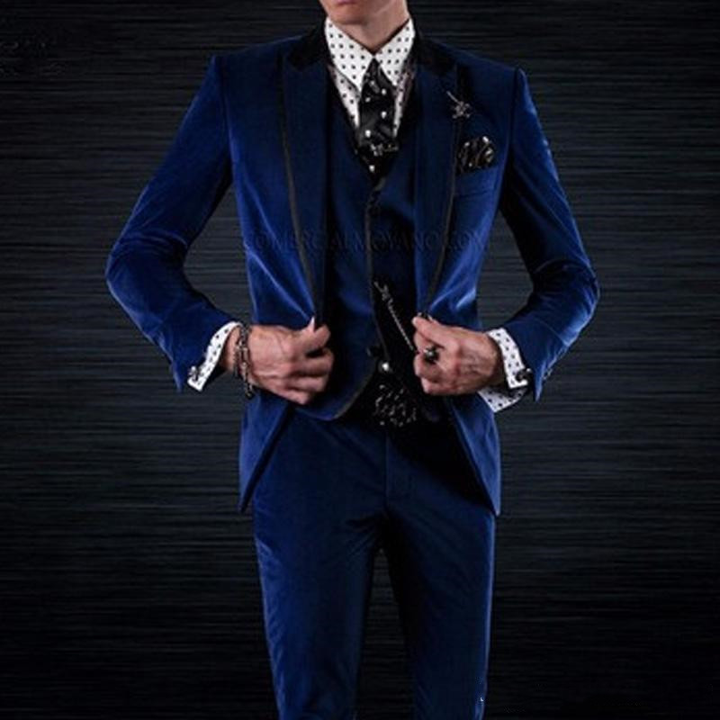 

New Arrival One Button Groomsmen Peak Lapel Groom Tuxedos Men Suits Wedding/Prom Best Man Blazer ( Jacket+Pants+Vest+Tie) A382, Same as image