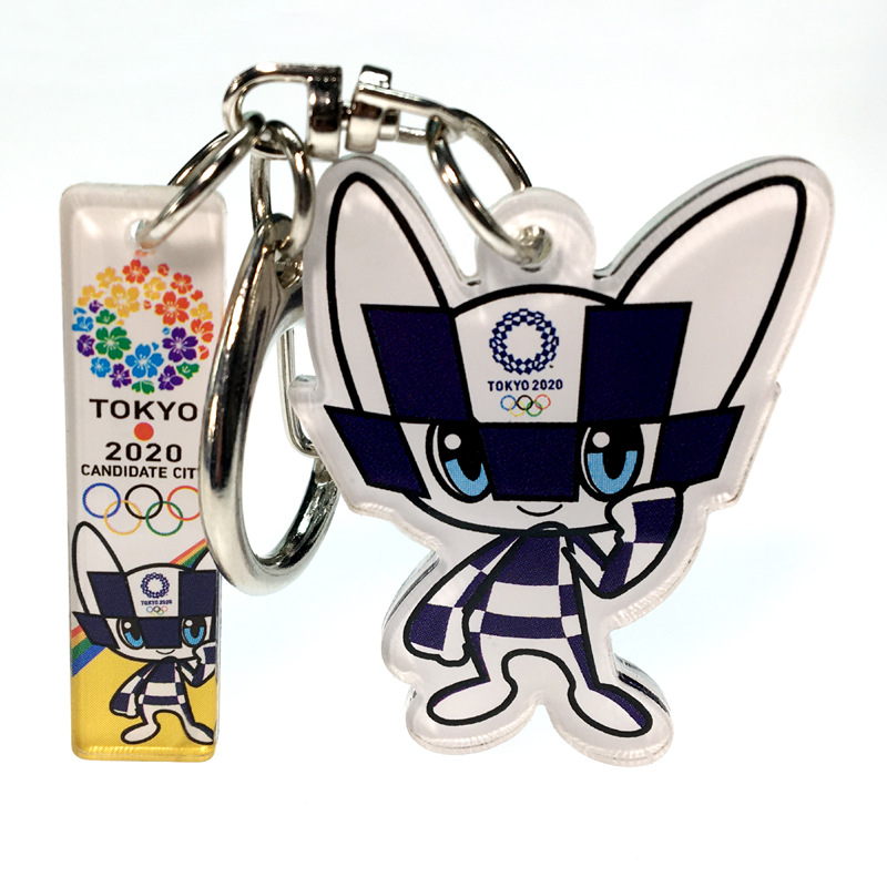 

2020 Tokyo Olympic Games Keychains Transparent Mascot Key rings For Souvenir Gift Acrylic keychain wholesale Product, As picture