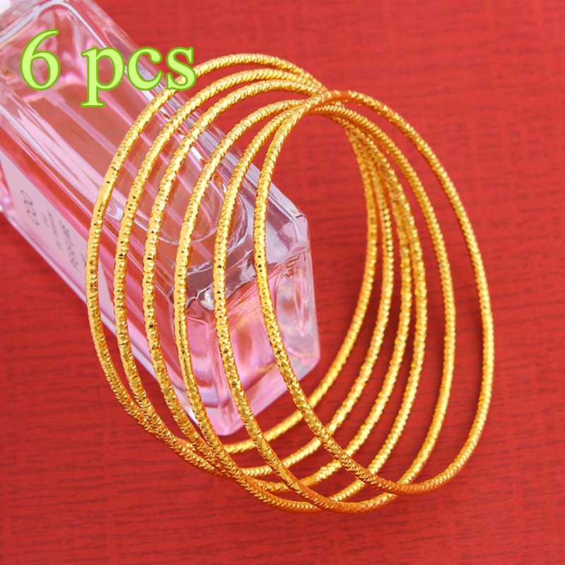 

JH New Gold Wedding Bangles Bracelets Thin small 65 mm Inside Diameter Bangle Africa Dubai Fashion Bridal Women's Accessories