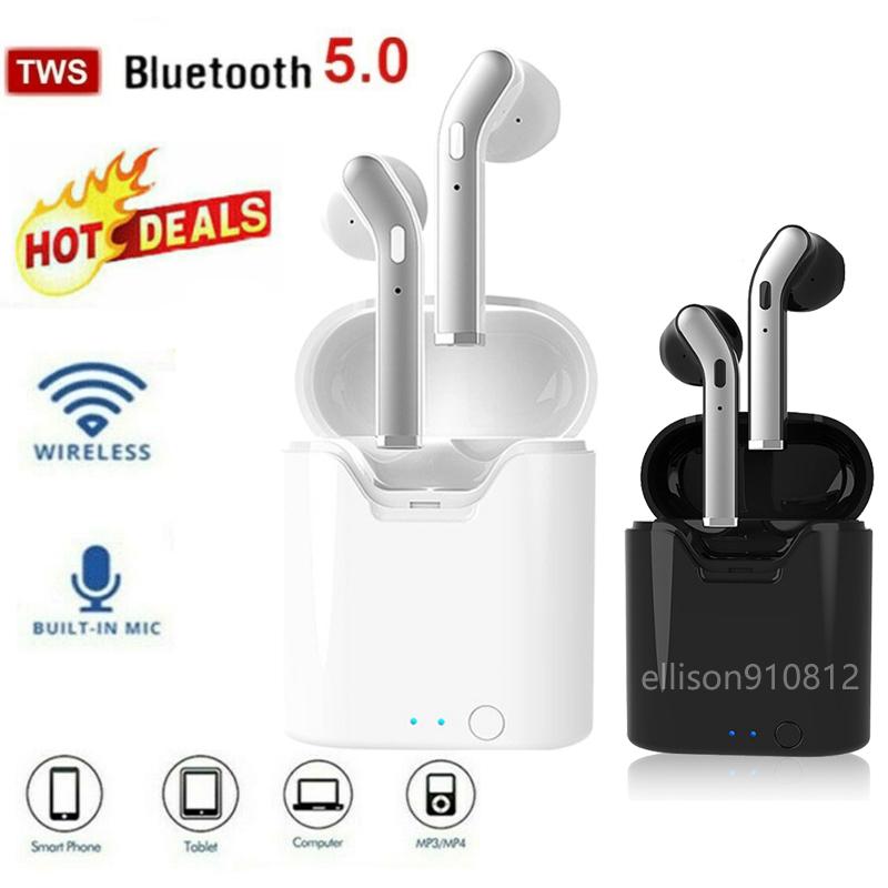 

TWS Bluetooth Earphones 5.0 Headsets Wireless Earphone in headphone Earbuds mini Sport Earpiece For iphone Samsung PK i7s i9 i12 i11, Red