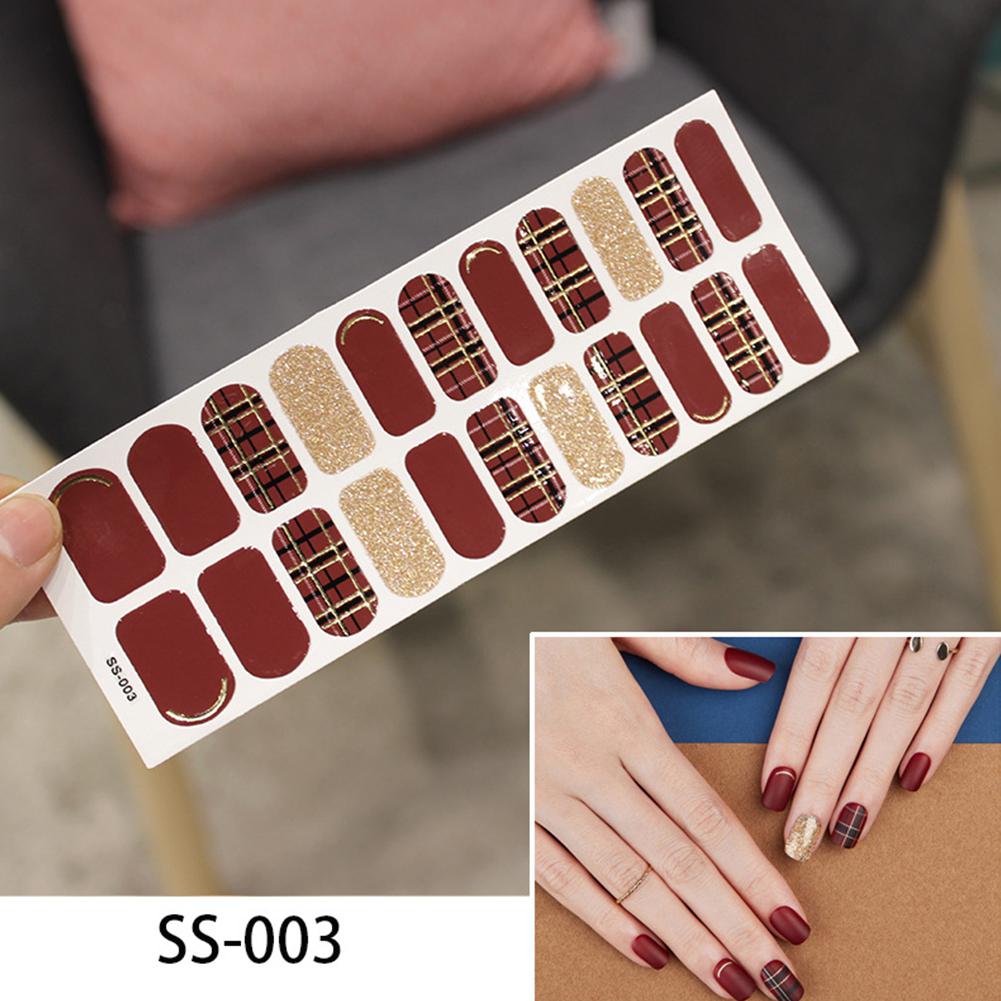 

HobbyLane 1 Set Mixed Design 22tips Nail Art Adhesive Sticker DIY Manicure Shiny Sequins Nail Polish Strips Wraps Accessories, Ss014