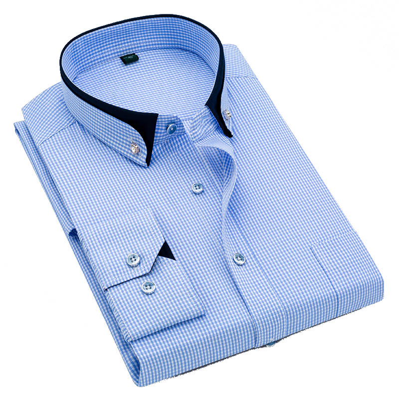 

High Quality Short Sleeve Men's Dress Casual Plaid Shirt Male Regular Fit Blue Purple 4XL 5XL 6XL 7XL 8XL Plus Size Shirts, Purple little