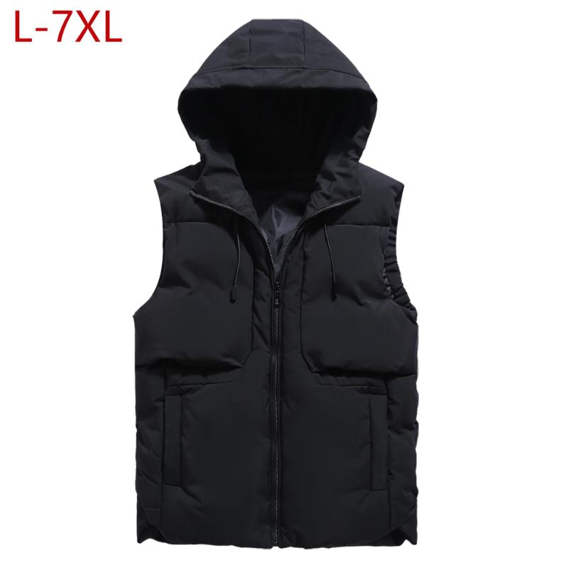 

Winter Men Plus Size 7XL Vest Hooded Waistcoat Classic Warm Sleeveless Jacket Thick Windbreaker Parka for Men Unisex Travel Vest, White vest