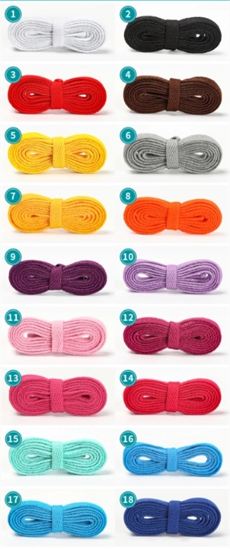 

Flat canvas shoe laces, sneaker laces, basketball shoe laces, solid color laces