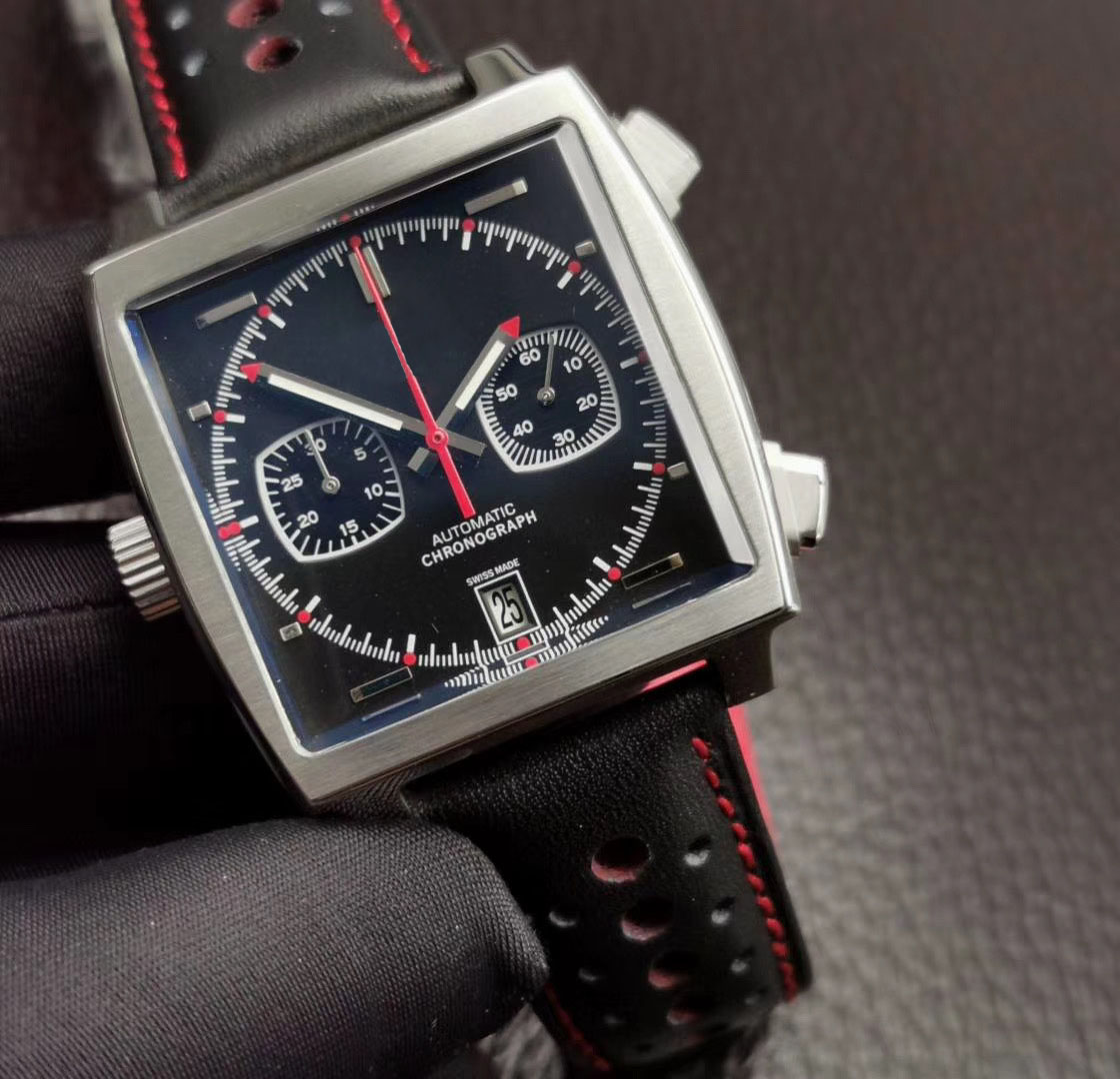 

2021 Top VK Chronograph Quartz Watch For Mens Stainless Steel Wristwatch Leather Strap Men Moc Sport Watches, Original box