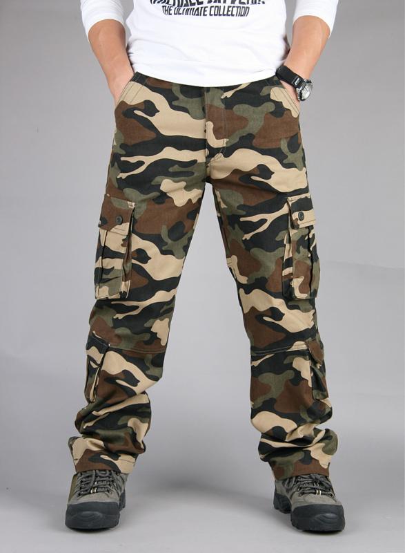 

Men's casual outdoor multifunctional overalls men's camouflage trousers wear-resistant multi-pocket oversize slacks, Army green