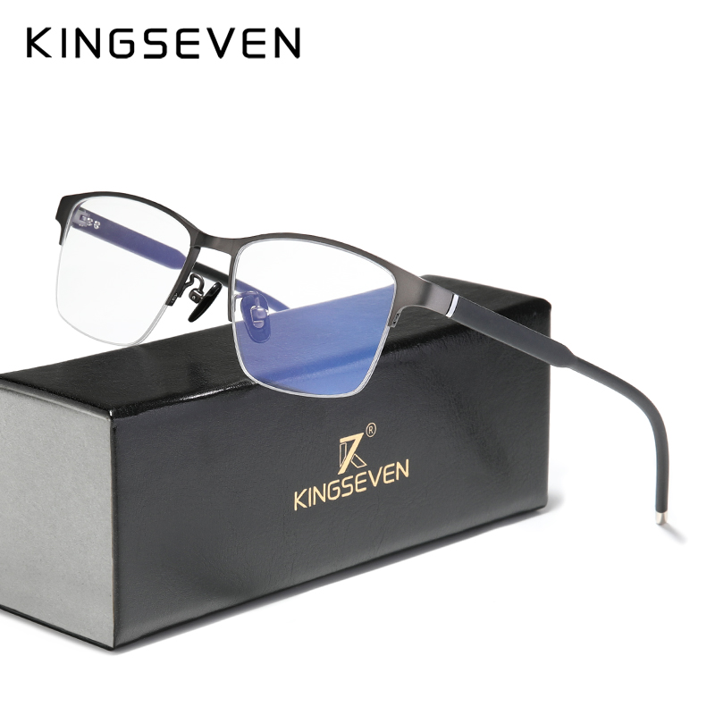 

KINGSEVEN Pure Titanium Optical Glasses Frame Men 2020 Square Myopia Prescription Eyeglasses Male Metal Eyewear