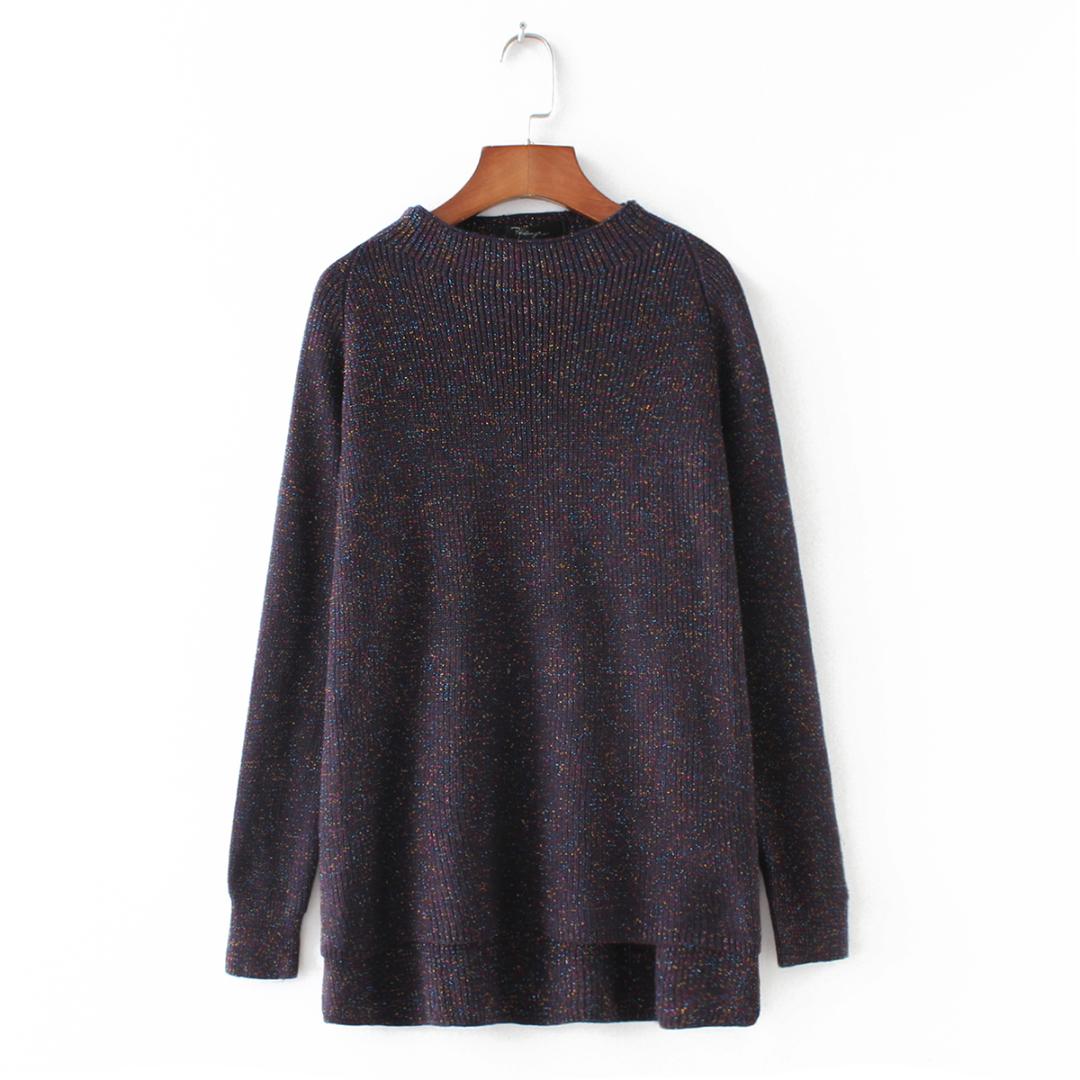 

2019 New Hot Spring Autumn Women Loose Sweaters pullovers Long Sleeve Jacket Plus Size High-end Sexy Female Long Knit Coat, Purple