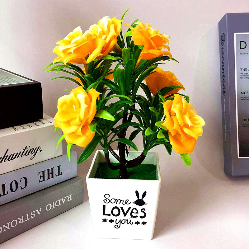 

Simulated Potted Plant Artificial Rose Flowers Bonsai Home Wedding Decoration, Pink