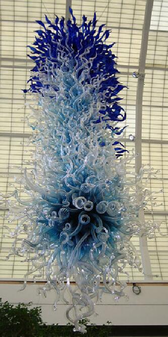 

Modern Lamps Project Chandeliers Lighting Blue Pendant Lamp Lobby Big Style Hand Blown Glass Chandelier