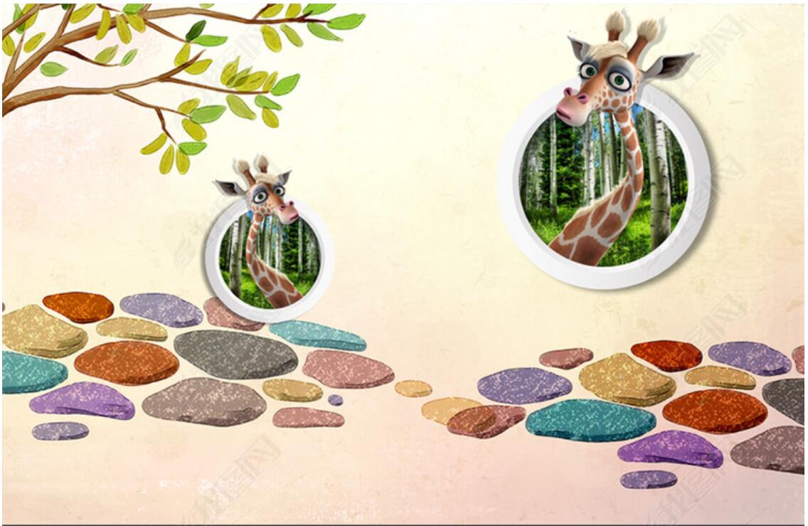 

3d wallpaper custom photo mural Modern creative fashion stereo 3D giraffe sofa TV background wall murals wallpaper for walls 3 d, Pictures show