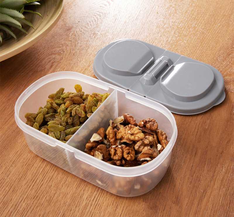 

Elliptical Plastic Multi-color Double Grid Multi-function Kitchen Refrigerator Plastic Storage Storage Box