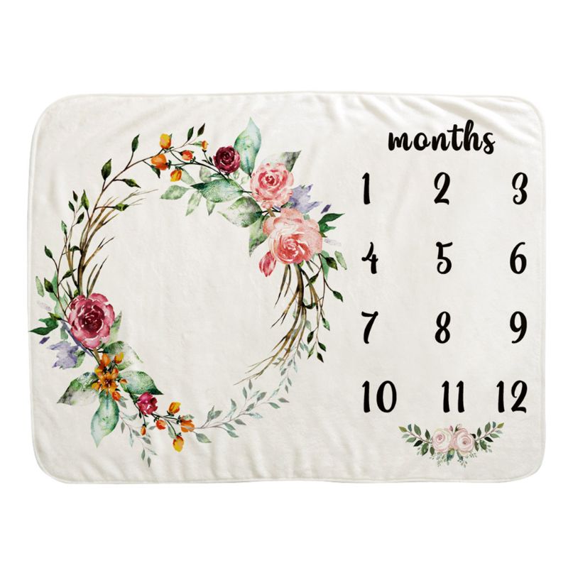 

New Baby Monthly Record Growth Milestone Blanket Newborn Photography Prop Background