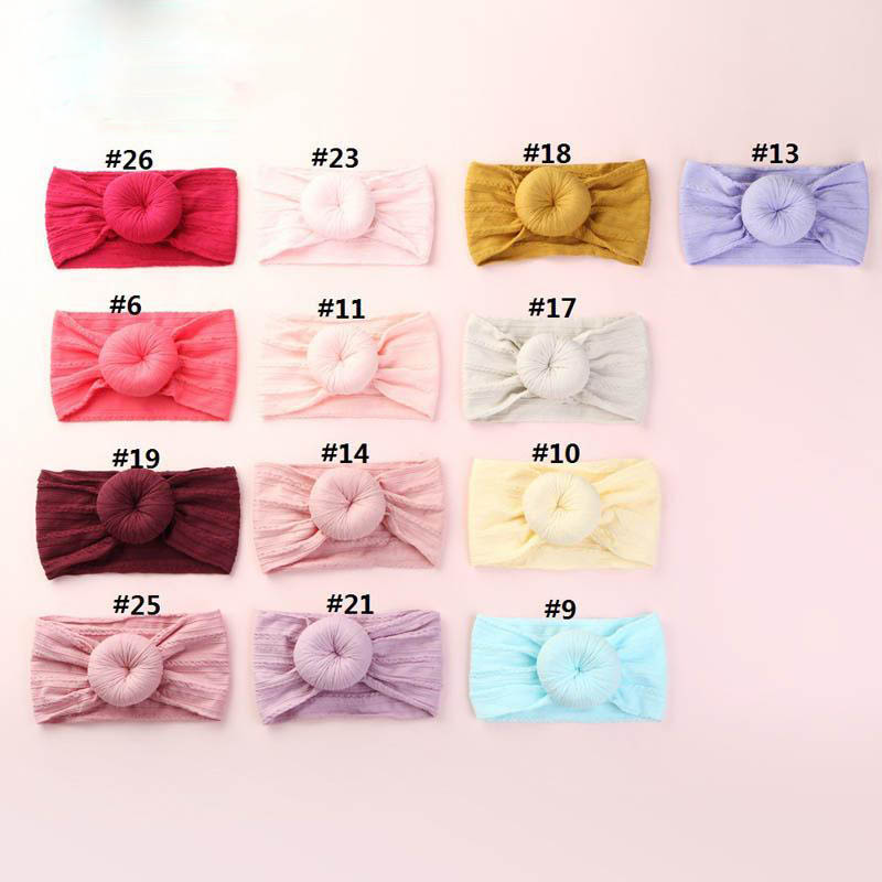 

Hot sale doughnut baby girl headbands nylon girls designer headband cute baby headband newborn designer headbands hair accessories, Multi-color