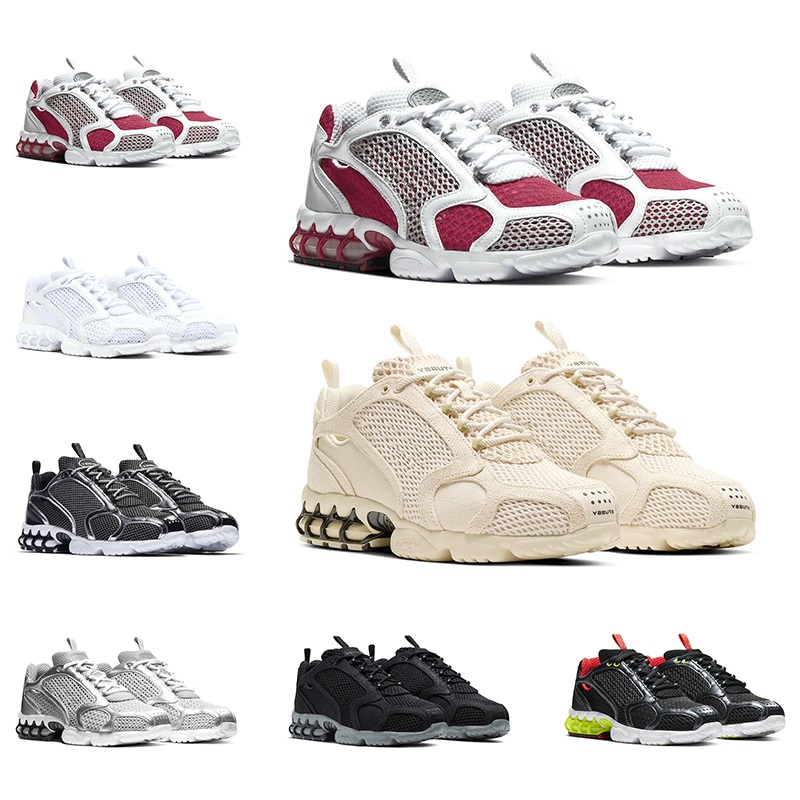 

newest zoom spiridon caged men running shoes Triple White Black Metallic Silver Lemon Venom mens womens trainers sports sneakers chaussures, #1 36-45