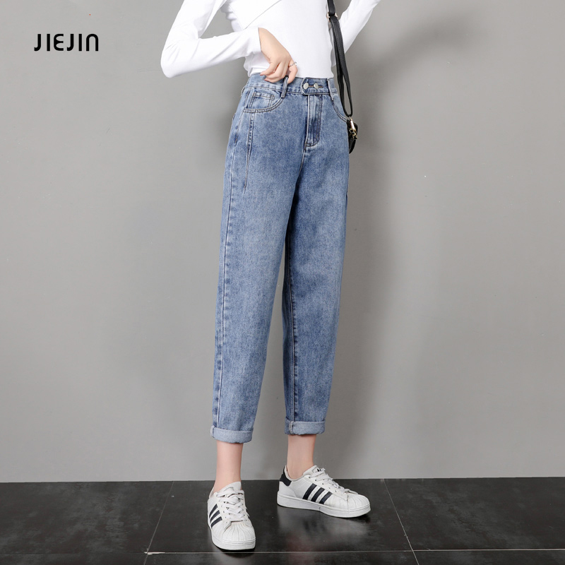 

Jeans Female Autumn 2020 New Kind of Student Korean Edition Loose Slender Straight Cylinder Net Red Daddy Pants, Blue
