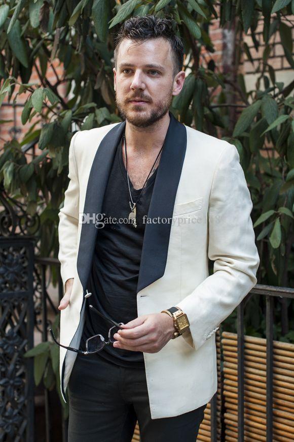 

Popular Ivory Groomsmen Shawl Lapel (Jacket+Pants+Tie) Groom Tuxedos Groomsmen Best Man Suit Mens Wedding Suits Bridegroom A223, Same as image