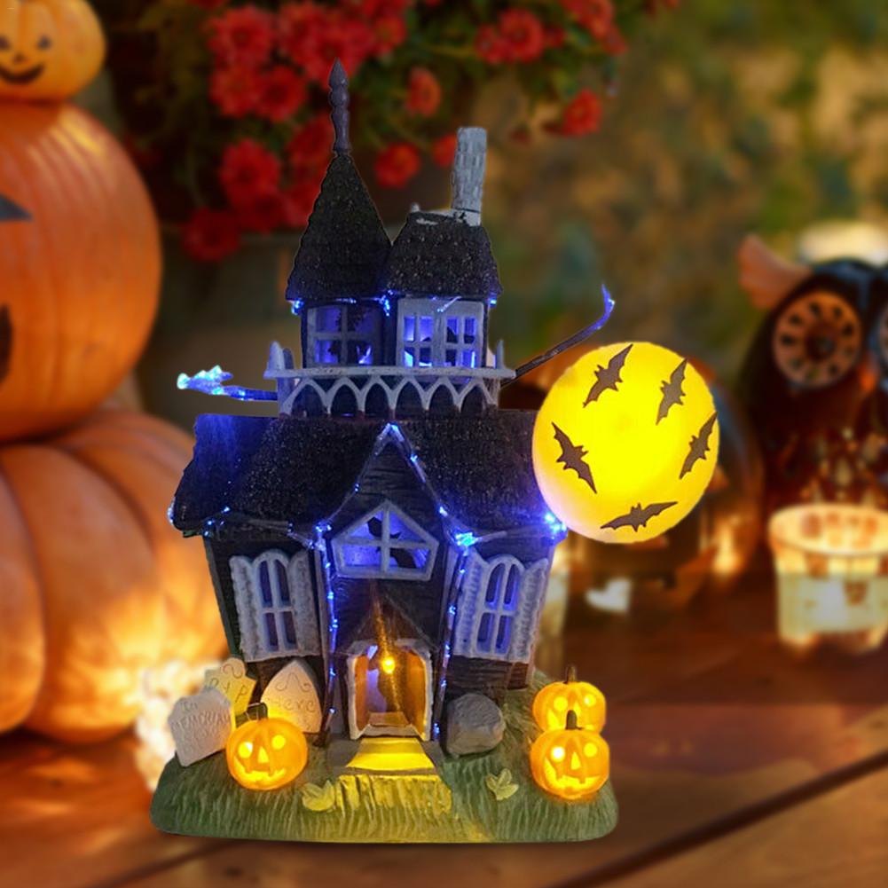 Halloween Spooky Haunted House Castle With Flashing Lights Sound