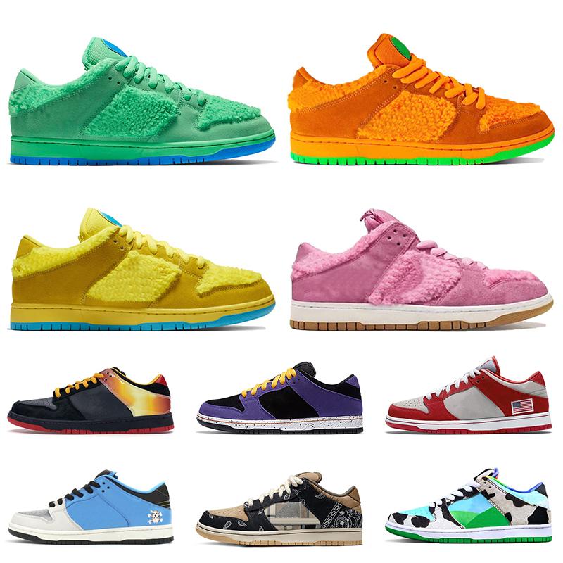 

2022 Bears Shoes Green Orange Yellow Pink Women Mens Running Shoes Chunky Dunky ACG Terra skateboard trainers sneakers off size 36-45, A26 staple nyc pigeon 36-45