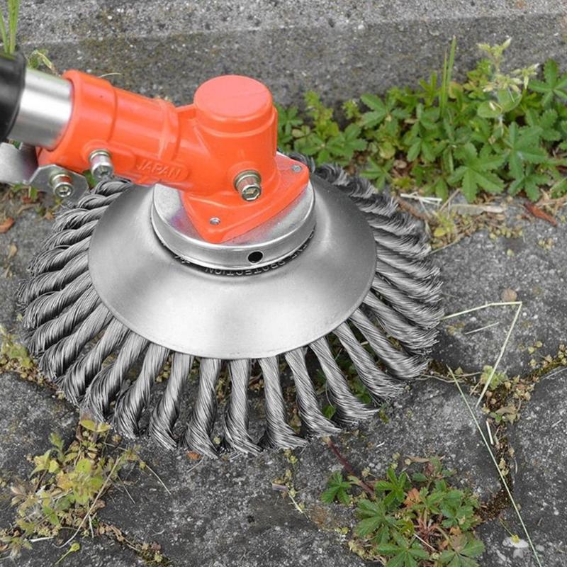 

Steel Wire Wheel Garden Brush Lawn Mower Cutter Blade Garden Grass Trimmer Head Brush Yard Grass Cutter Tools